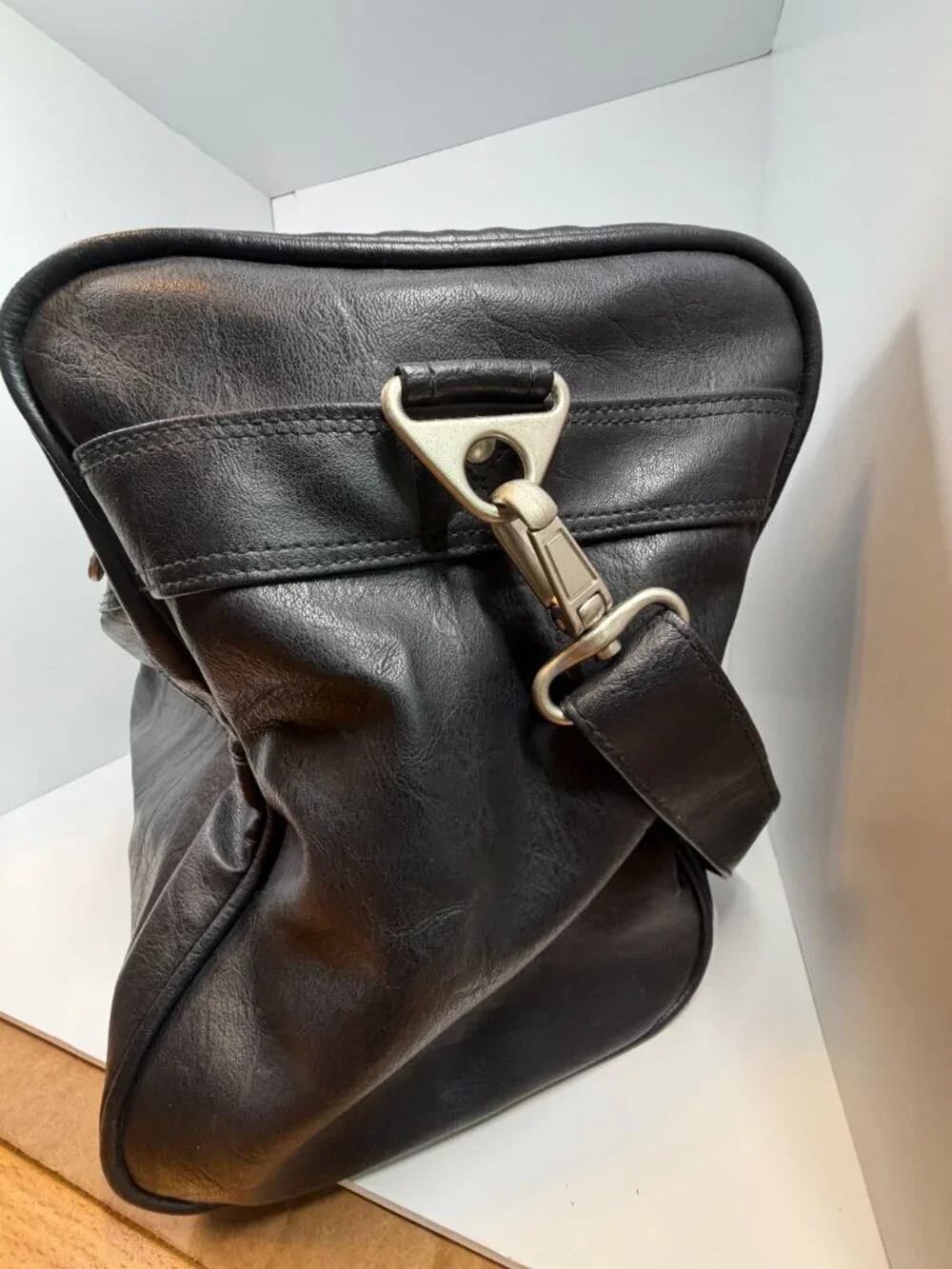Golden Pacific Black Faux Leather Duffle Bag with Velocity Credit Union Logo